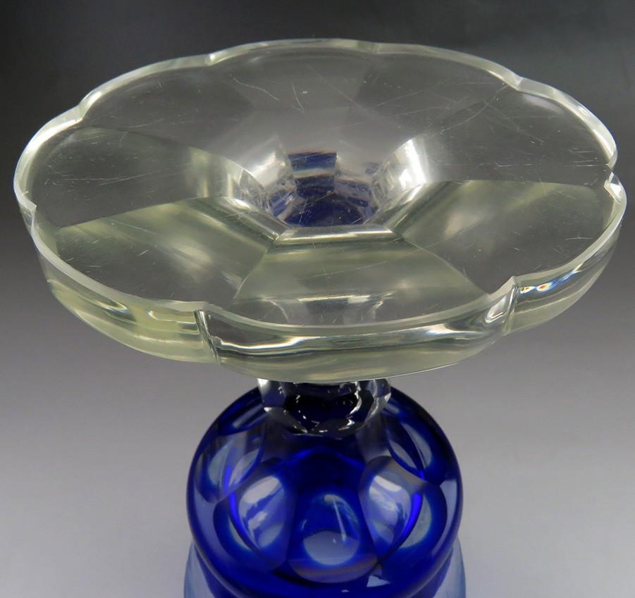 Rare Antique 1860s Bohemian Cut Glass Forest Wildlife Theme Covered Urns