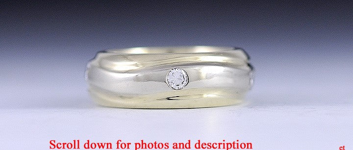 Fine 14K White & Yellow Two Tone Gold ~.60CT Diamond Ring Size 7