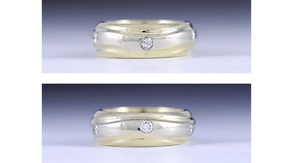 Fine 14K White & Yellow Two Tone Gold ~.60CT Diamond Ring Size 7