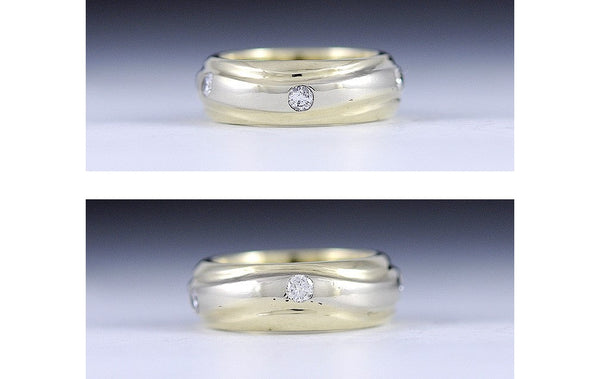 Fine 14K White & Yellow Two Tone Gold ~.60CT Diamond Ring Size 7