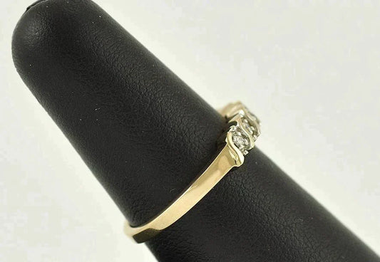 Lovely Genuine Diamond and 14K Yellow Gold Ring/Brand Size 6.5