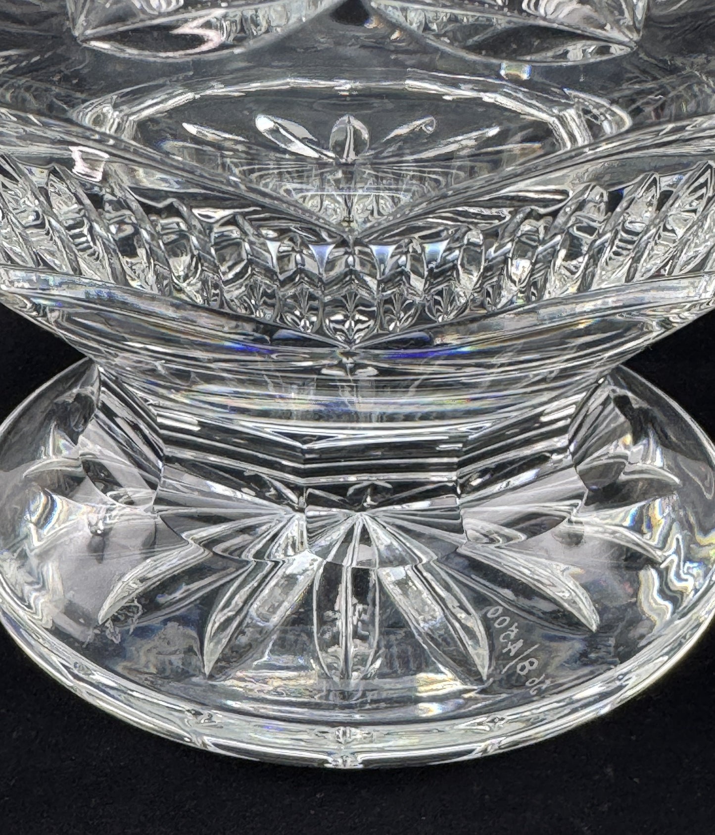Limited Edition Waterford Cut Glass Crystal Holiday Ribbon Bow Footed Bowl