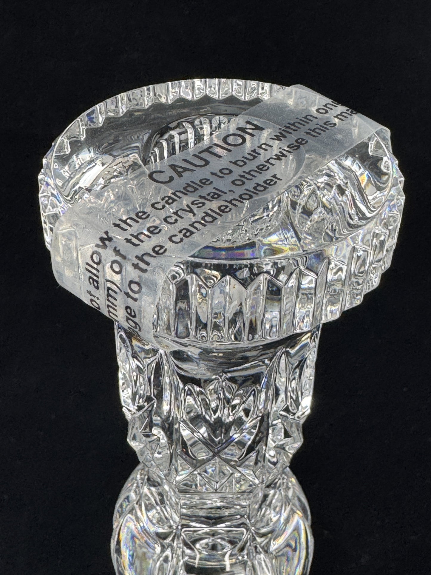 Pristine Pair Waterford Irish Crystal Glass 8.5" Hardwick Candlesticks