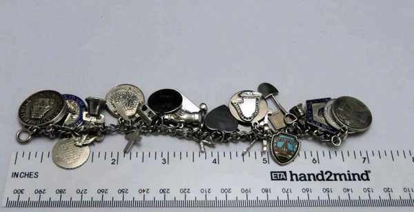 Great Quality VTG Sterling Silver Charm Bracelet w 30 Charms