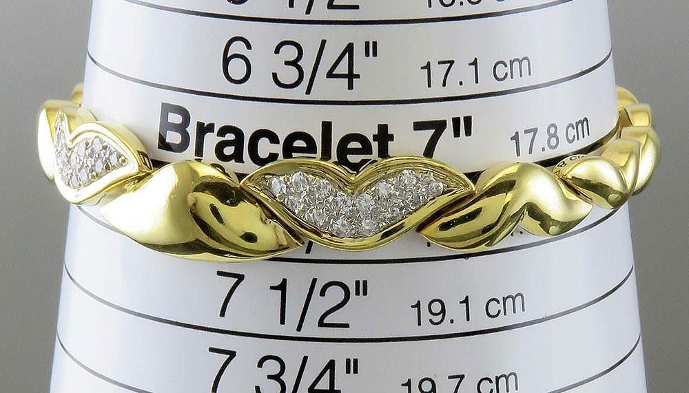 Finest Italian 18k Deep Yellow Gold VVS Diamond Link Bracelet