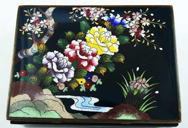 c1900 Stunning Japanese Meiji Period Cloisonné Floral Box