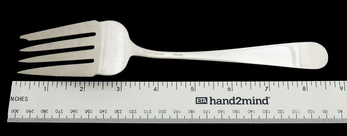 Gorgeous S. Kirk Son Repousse Sterling Silver Serving Fork No Mono 8 1/2"