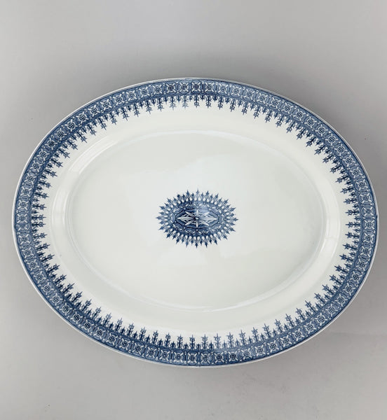 Antique Large Oval 1890 Royal Worcester Serving Platter Blue and White