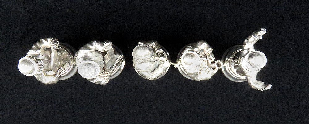 Charming VTG Spanish Silver 5pc Band Musician Figurines