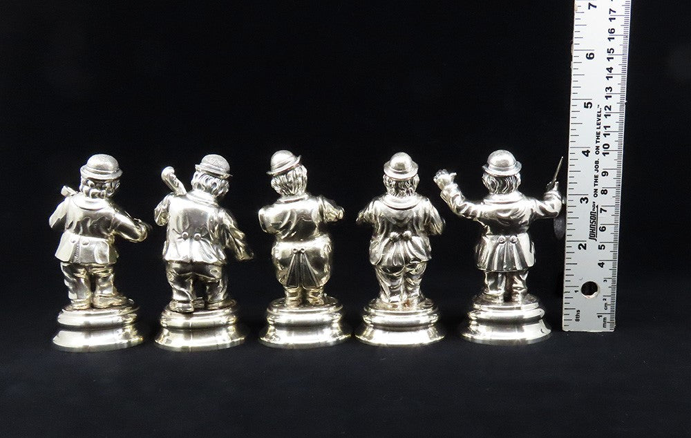 Charming VTG Spanish Silver 5pc Band Musician Figurines