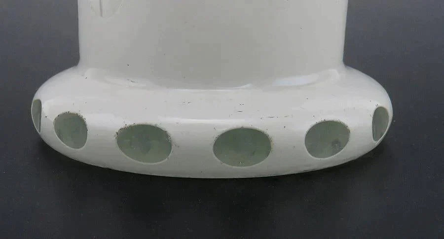 Antique Bohemian White Cut to Clear Crystal Floral Vase Glass