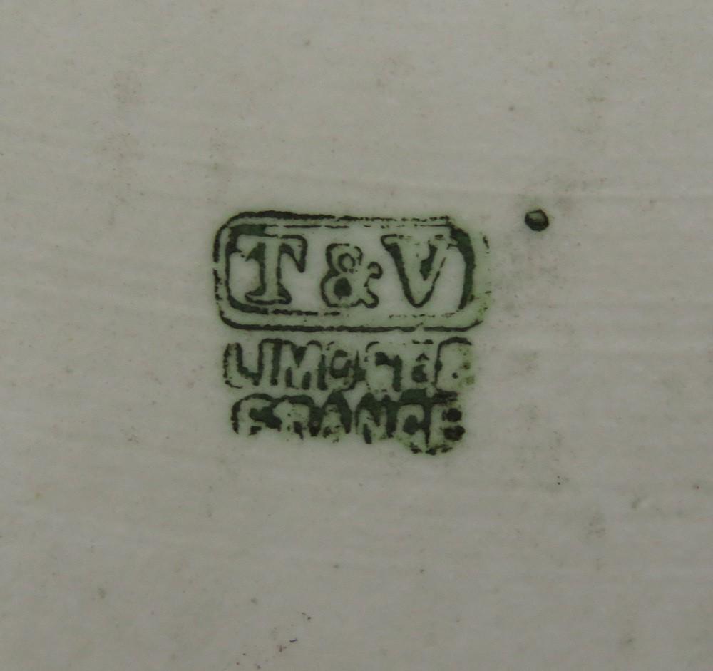 c1900 J. H. Brauer T&V Vogt Hand Painted Porcelain Floral Platter Serving Dish