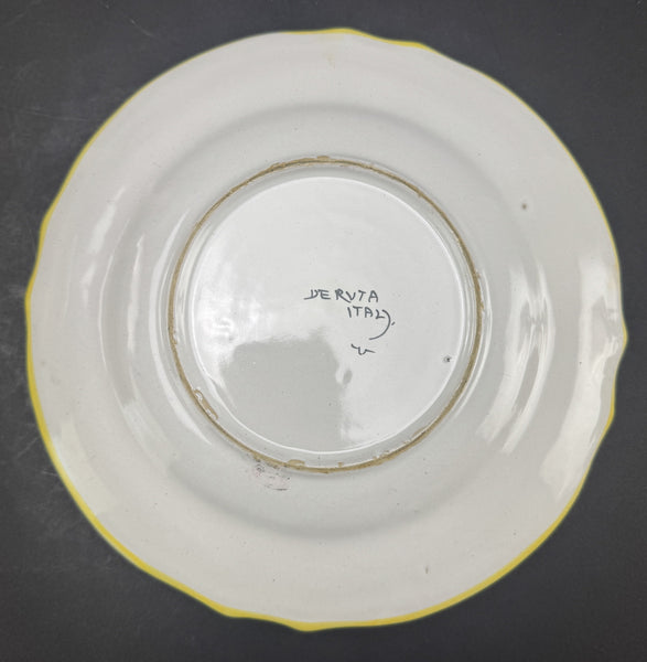 Colorful Set 8 Deruta Italy Majolica Raffaellesco Yellow Bird Dragon Plates