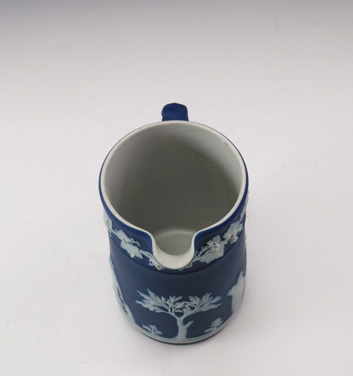 Antique 19th Century Wedgwood Blue Jasperware Pitcher Jug