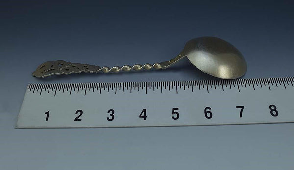 1901 Beautiful 833 Silver Danish Serving Spoon w/ Mythological Dragon Handle