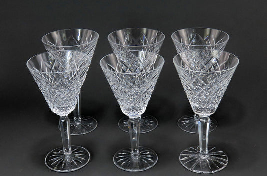 Stunning Set 6 Waterford Glasses Templemore Pattern Table Water Goblet 7in