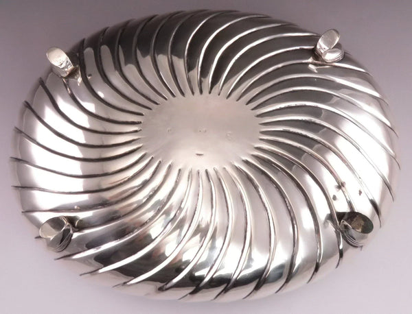 late 1600s/early 1700s European German? Silver Fluted Swirl Footed Bowl