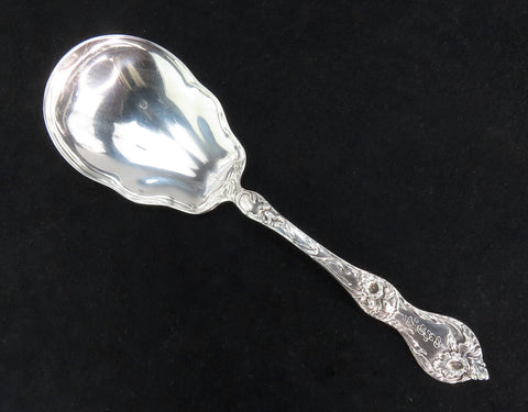 Reed Barton Les Cinq Fleurs Sterling Silver Salad Serving Spoon Art Nouveau 9"