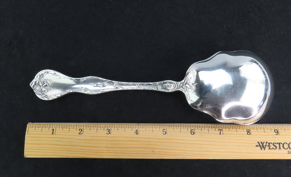 Reed Barton Les Cinq Fleurs Sterling Silver Salad Serving Spoon Art Nouveau 9"