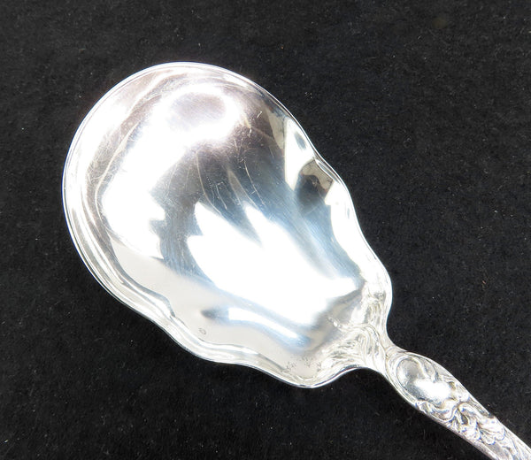 Reed Barton Les Cinq Fleurs Sterling Silver Salad Serving Spoon Art Nouveau 9"