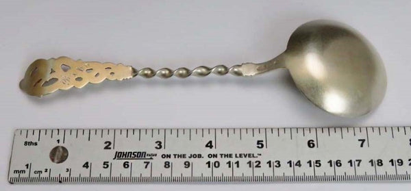 1901 Antique Danish 826 Silver Dragon Handle “Bibs” Serving Spoon
