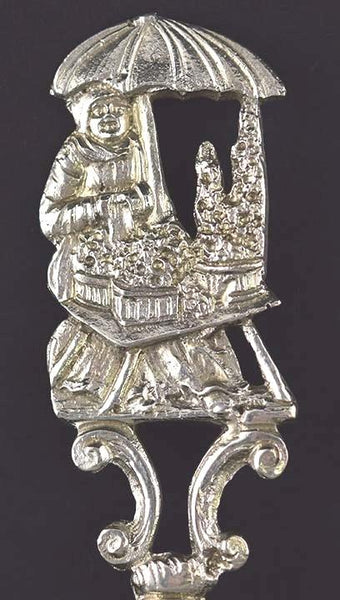 Antique 800 Silver German Spoon w/ Dutch Scene