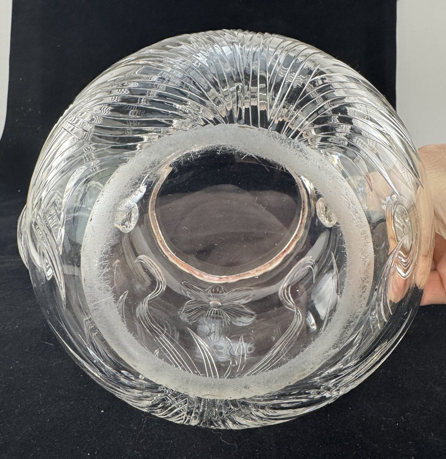Art Nouveau Hawkes Gravic ABP Cut Glass Theodore Star Sterling Silver Vase