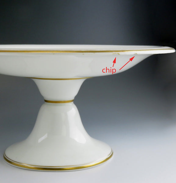 Antique c1870s Copeland Tall Pedestal Compote Cake Stand Wildflowers Butterfly