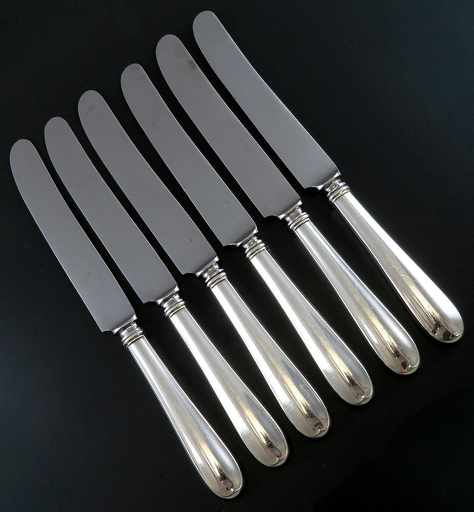 6 Vintage Gorham Dolly Madison Sterling Silver Lunch Knives 8 1/2" NO MONO