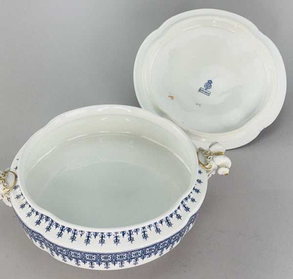 Fancy Royal Worcester Covered Serving Bowl With Ram's Heads 1890