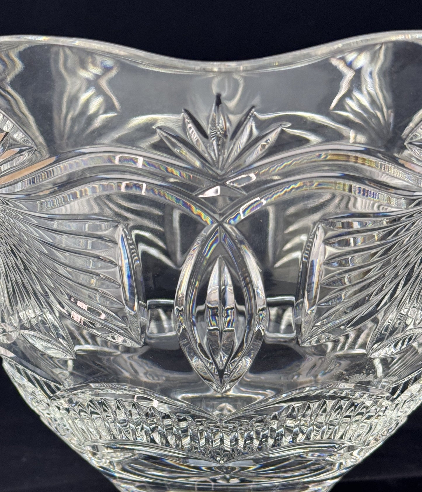 Limited Edition Waterford Cut Glass Crystal Holiday Ribbon Bow Footed Bowl