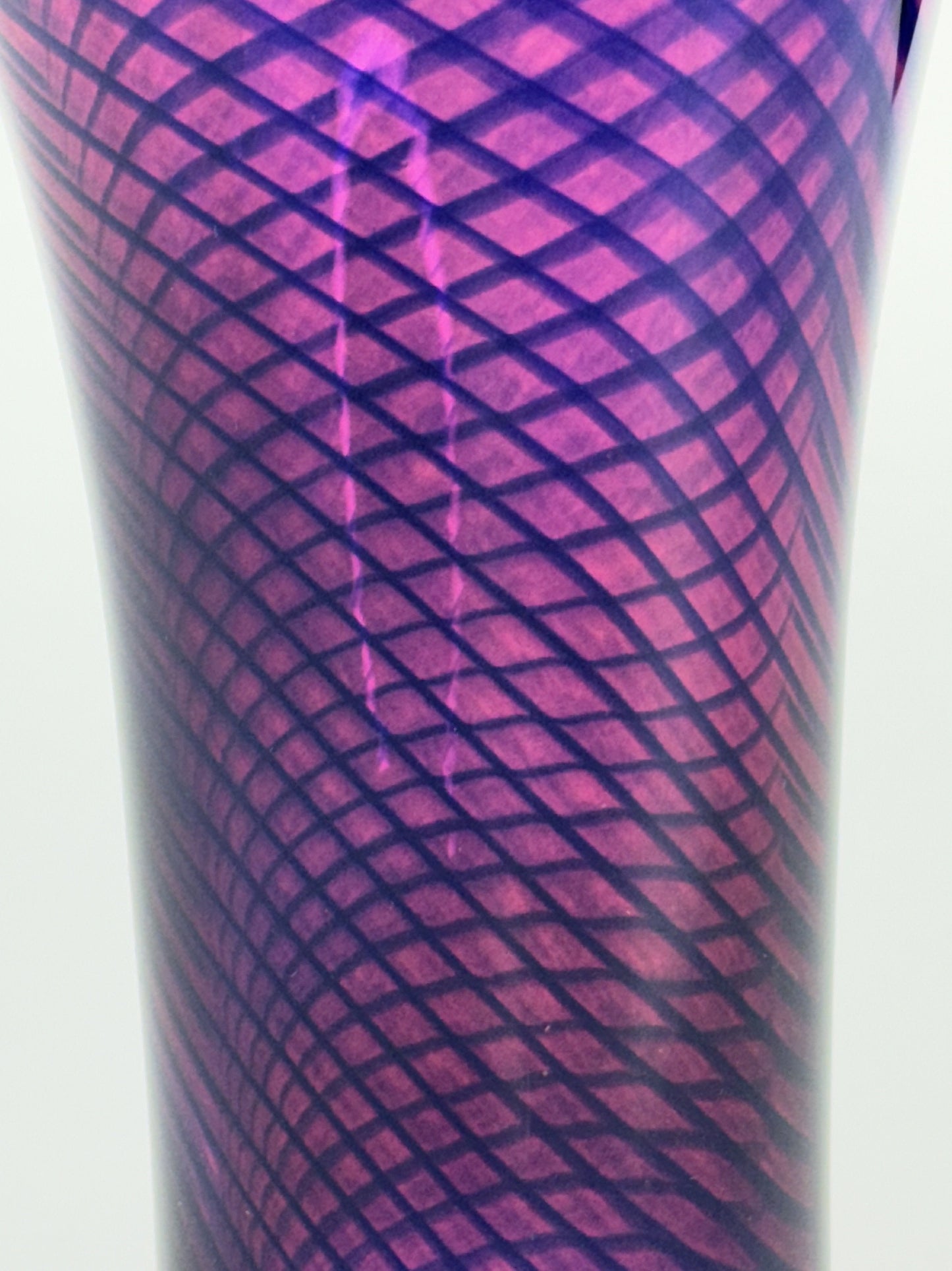 Beautiful Young Constantin Red Purple Blue Swirl Art Glass Flared Trumpet Vase
