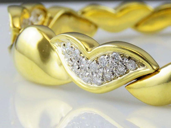 Finest Italian 18k Deep Yellow Gold VVS Diamond Link Bracelet