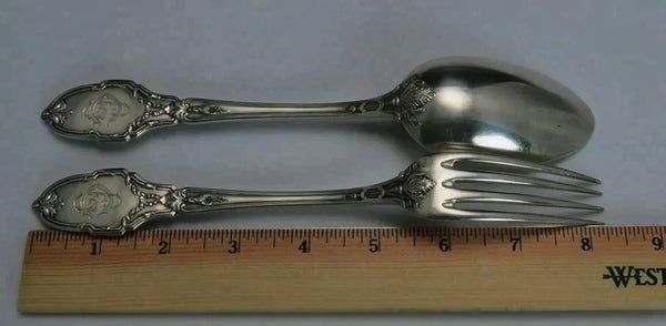 c1900 Superb French Silver 22pc Fork Spoon Set Maillard Freres Vazou