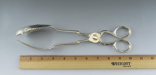 Rare Antique c1830 American Coin 900 Silver Convertible Tongs & Pair Servers