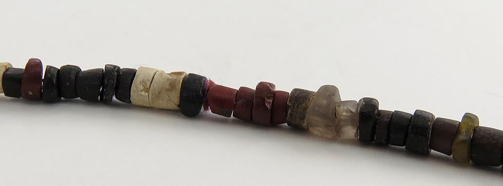 Rare Antiquities 4300 BC Mesopotamian Ubaid Stone Bead Necklace in Display Case