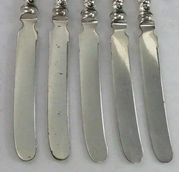 Great Set Classic 5 Dominick & Haff Sterling Silver King Fruit Knives