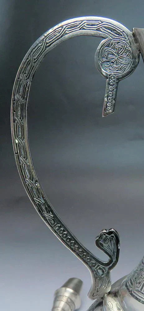 late 1800s/early 1900s Fantastic Turkish Silver Decanter / Ewer & 6 Cups Set