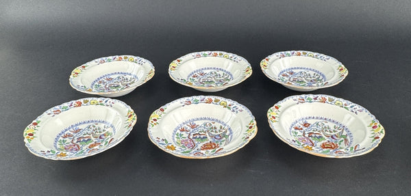 Fine Set 6 c1920s Mason's Ironstone China Flying Bird 6.5" Fruit Dessert Bowls