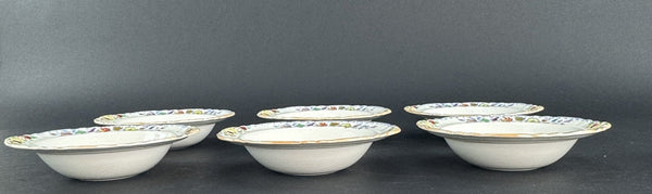 Fine Set 6 c1920s Mason's Ironstone China Flying Bird 6.5" Fruit Dessert Bowls