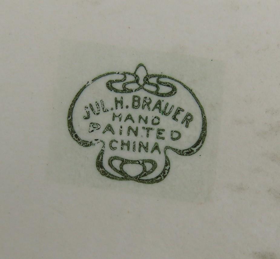 c1900 J. H. Brauer T&V Vogt Hand Painted Porcelain Floral Platter Serving Dish