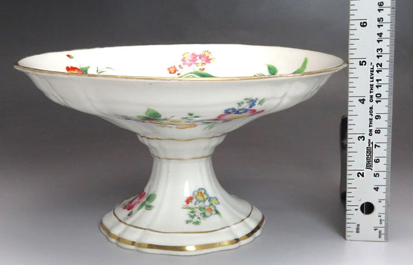Lovely 1850's-1870's Paris Porcelain Floral Pedestal Compote Raised Dish/Bowl