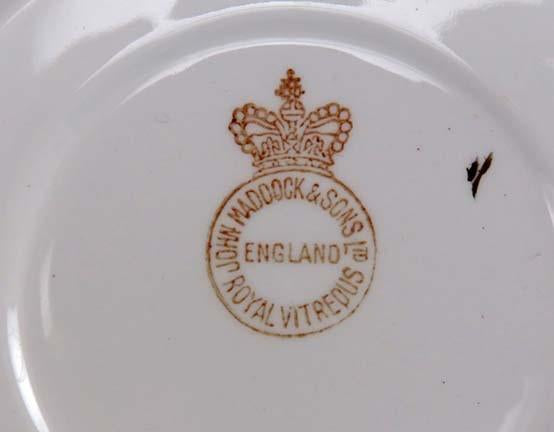 Late 1890's-Early 1900's John Maddock & Sons Porcelain 5 Tea Cups 3 Saucers