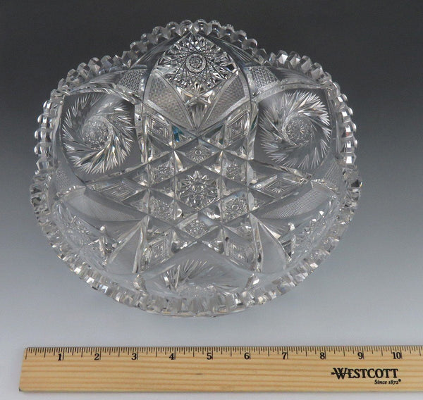 Antique c1910 American Brilliant Period Cut Glass Crystal Bowl or Dish