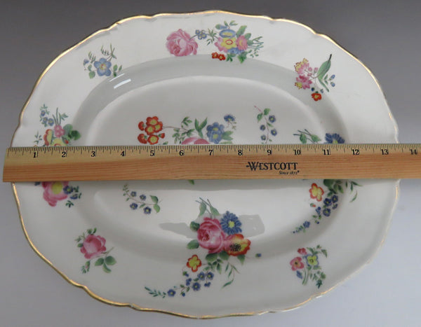 Pretty 1850's-1870's French Paris Porcelain Floral Tray or Serving Platter