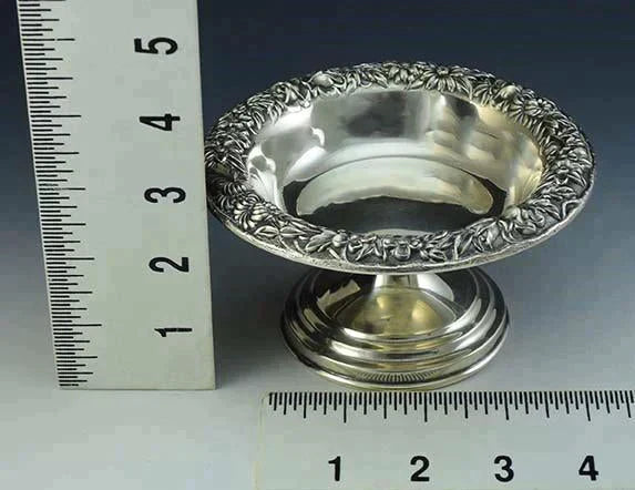 Antique S. Kirk & Son Repousse Sterling Silver Small Compote