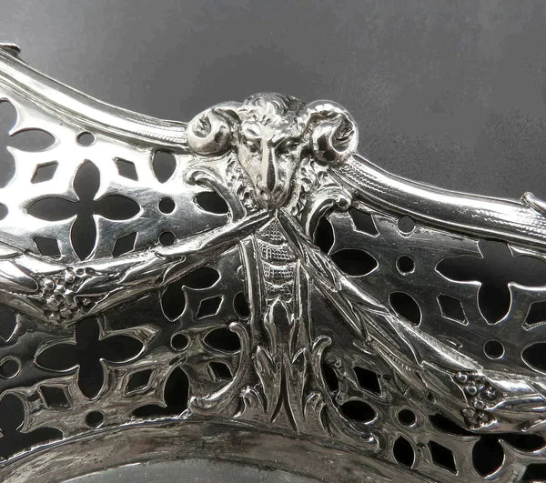 Elegant c1900 German 800 Silver Pierced Openwork Basket / Dish