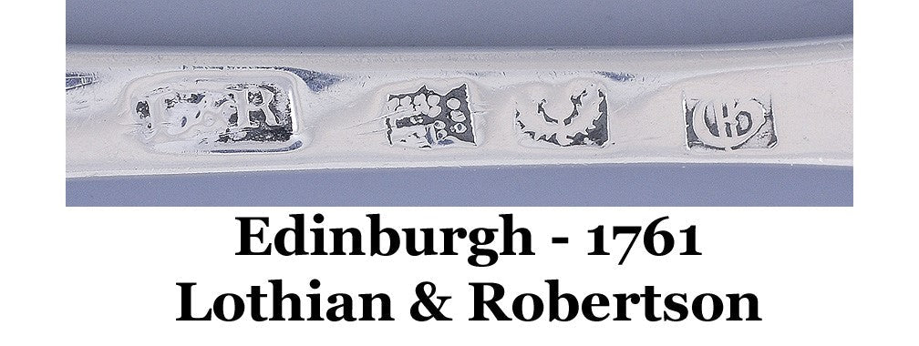 Rare 1761 Antique Scottish Sterling Silver Double Marrow Scoop Spoon 9"