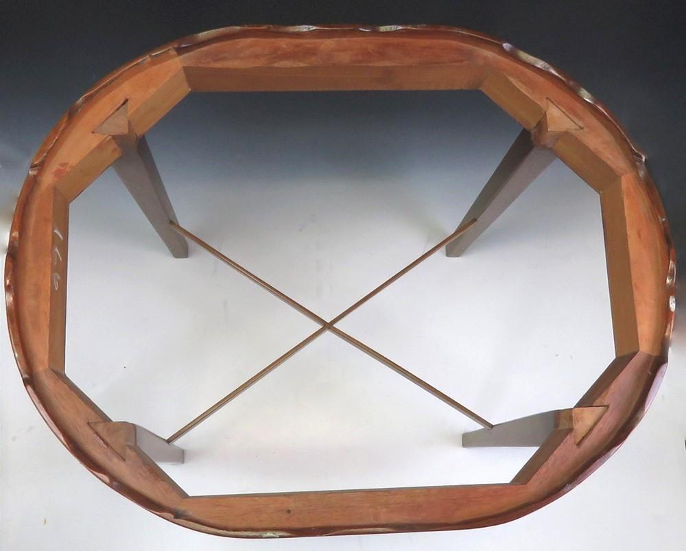 Antique c1820 English Regency Silver Tray w/ Custom Wooden Table