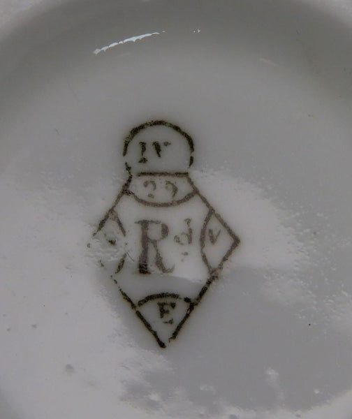 6 Antique 1876 Aesthetic Movement English Porcelain Cups & Saucers